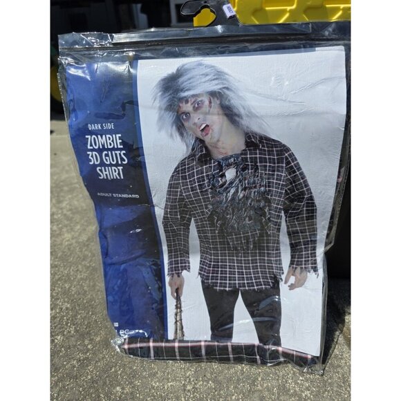 Dark Side Zombie 3D Guts Halloween Costume Shirt Adult Up To Size 42 Gore NEW - Picture 2 of 5
